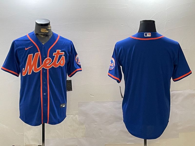 Men New York Mets Blank Blue Game 2024 Nike MLB Jersey style 1->new york mets->MLB Jersey